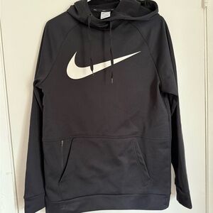 Nike Men's Charcoal Hoodie with White Logo